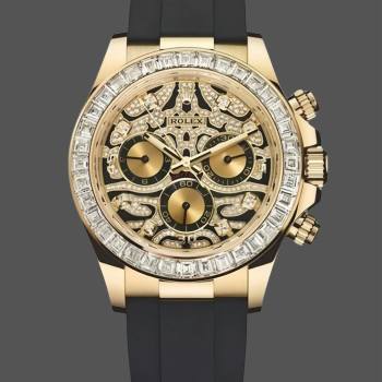 Rolex Cosmograph Daytona 116588 Yellow Gold Black Rubber Strap 40mm Mens Watch (w15325608)