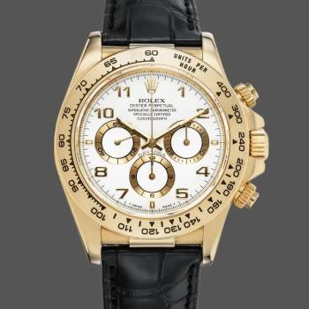 Rolex Daytona 116518 Black Leather Strap White Dial 40mm Mens Watch (w15325610)