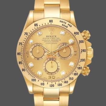 Rolex Cosmograph Daytona 116528 Champagne Diamond Dial 40mm Mens Watch (w15325616)