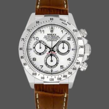 Rolex Daytona 116519 white Arabic dial brown leather strap 40mm Mens Watch (w15325624)