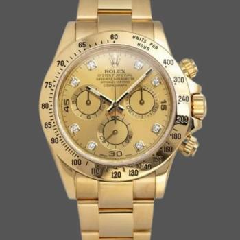 Rolex Daytona 116528 Yellow Gold Champagne Diamond Dial 40mm Mens Watch (w15325633)