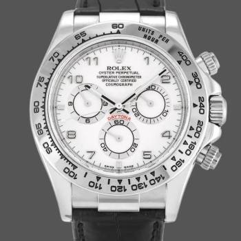 Rolex Daytona 116519 White Arabic Dial Black Leather strap 40mm Mens Watch (w15325635)