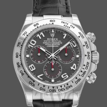 Rolex Cosmograph Daytona 116519 Gray dial Black Leather Strap 40mm Mens Watch (w15325641)