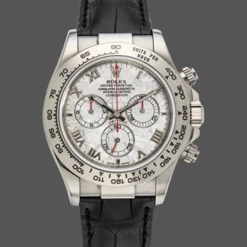 Rolex Daytona 116519 Black Leather strap Meteorite Dial 40mm Mens Watch (w15325645)