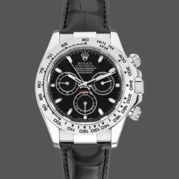 Rolex Daytona 116519 Black Leather strap Black Dial 40mm Mens Watch (w15325650)