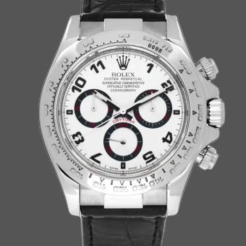 Rolex Daytona 116519 Black Alligator Leather strap White Dial 40mm Mens Watch (w15325651)