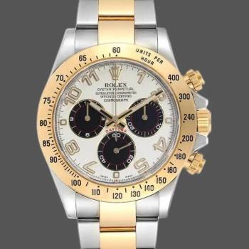 Rolex Daytona 116523 White Arabic Panda Dial 40mm Mens Watch (w15325654)