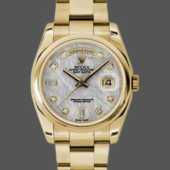 Rolex Day-Date 118208 Meteorite Grey Diamond Dial 36mm Unisex Watch (w15325668)