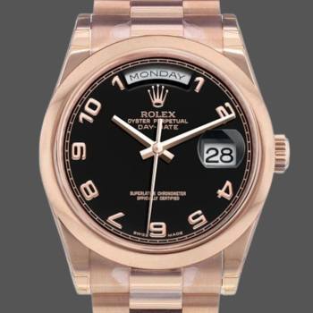 Rolex Day-Date 118205 Black Arabic Dial 36mm Unisex Watch (w15325670)