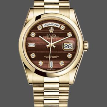 Rolex Day-Date 118208 Bulls Eye Diamonds Dial 36mm Unisex Watch (w15325672)