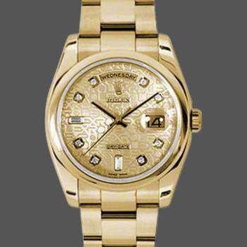 Rolex Day-Date 118208 Yellow Gold Champagne Jubilee Dial 36mm Unisex Watch (w15325685)