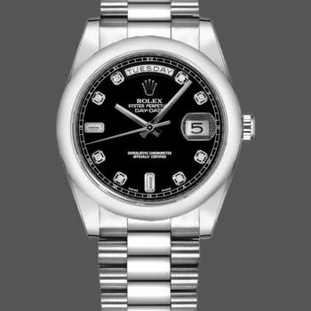 Rolex Day-Date 118209 Black dial white gold 36mm Unisex Watch (w15325687)