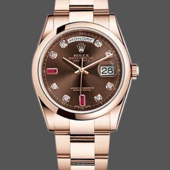 Rolex Day-Date 118205 Chocolate Brown Dial 36mm Unisex Watch (w15325692)