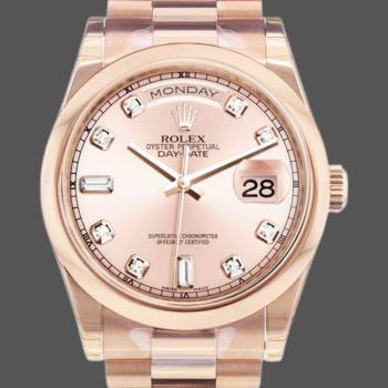Rolex Day-Date 118205 Pink Diamond Dial 36mm Unisex Watch (w15325713)