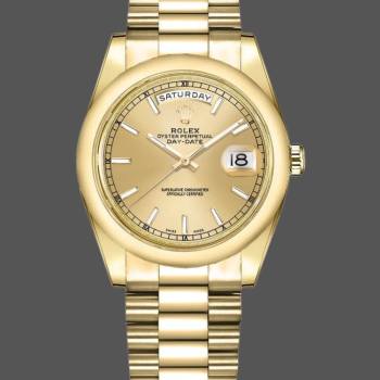 Rolex Day-Date 118208 Yellow Gold Champagne Dial 36mm Unisex Watch (w15325716)