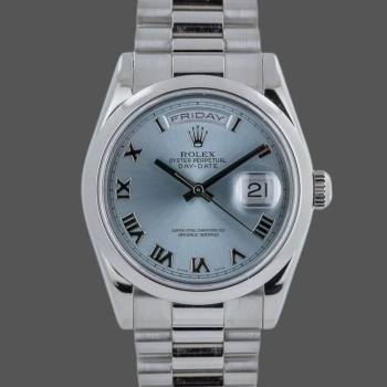 Rolex Day Date 118206 Platinum Ice Blue dial 36mm Unisex Watch (w15325723)