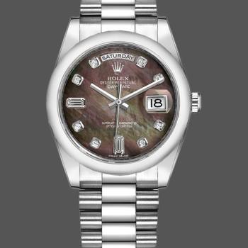 Rolex Day Date 118206 Mother of Pearl Black Dial 36mm Unisex Watch (w15325745)