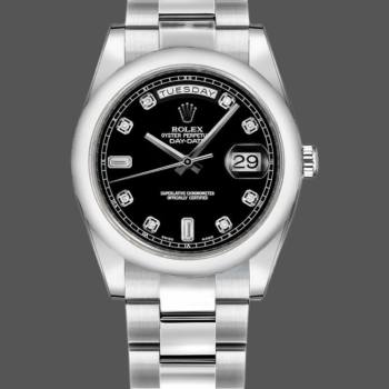Rolex Day-Date 118209 Black dial 36mm Unisex Watch (w15325748)