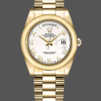 Rolex Day-Date 118208 Mother of Pearl Roman Numeral Dial 36mm Unisex Watch (w15325752)