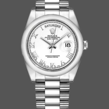 Rolex Day-Date 118206 White Roman Numeral 36mm Unisex Watch (w15325753)