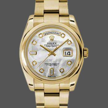 Rolex Day-Date 118208 Mother of Pearl Diamond Dial 36mm Unisex Watch (w15325755)