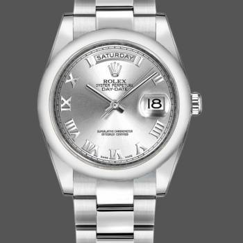 Rolex Day-Date 118209 Silver Roman Numerals Dial Automatic 36mm Unisex Watch (w15325756)