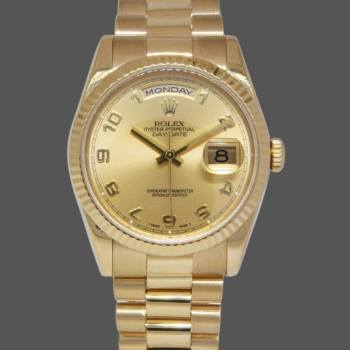 Rolex Day-Date 118238 Champagne Dial Arabic Numeral 36mm Unisex Watch (w15325759)