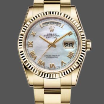 Rolex Day-Date 118238 White MOP Roman Dial 36mm Unisex Watch (w15325765)