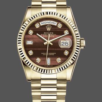 Rolex Day-Date 118238 Yellow Gold Diamond Bulls Eye Dial 36mm Unisex Watch (w15325772)