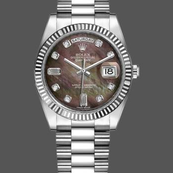 Rolex Day-Date 118239 MOP Black Dial 36mm Unisex Watch (w15325774)