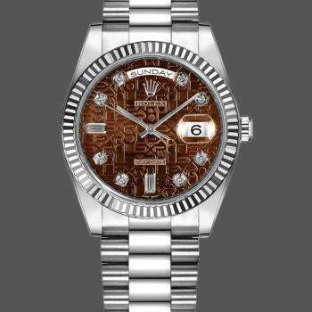 Rolex Day-Date 118239 Jubilee Chocolate Brown Dial 36mm Unisex Watch (w15325788)
