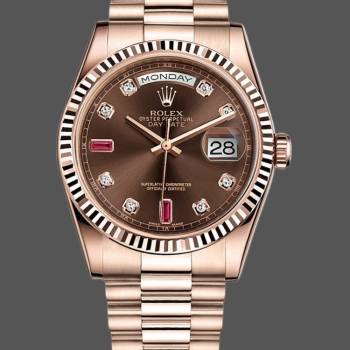 Rolex Day-Date 118235 Rose Gold Chocolate Brown Dial 36mm Unisex Watch (w15325790)