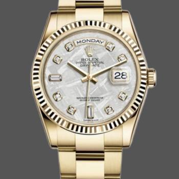Rolex Day-Date 118238 Diamond Meteorite Dial 36mm Unisex Watch (w15325793)