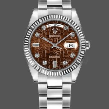Rolex Day-Date 118239 White Gold Jubilee Chocolate Brown Dial 36mm Unisex Watch (w15325794)