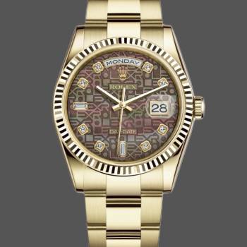 Rolex Day-Date 118238 Black MOP Diamond Dial 36mm Unisex Watch (w15325798)