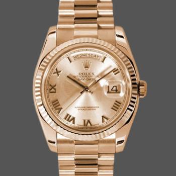 Rolex Day-Date 118235 Rose Champagne Roman Dial 36mm Unisex Watch (w15325803)