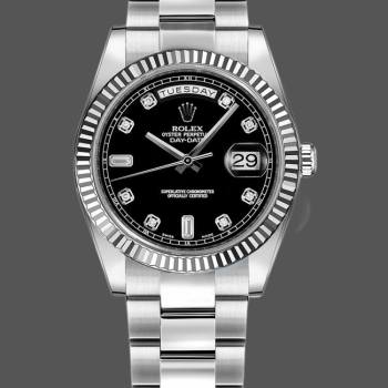 Rolex Day-Date 118239 Black Diamonds Dial 36mm Unisex Watch (w15325807)