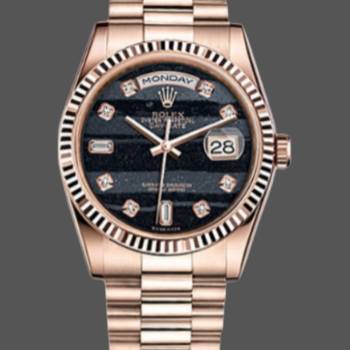 Rolex Day-Date 118235 Everose Gold Diamond Ferrite Dial 36mm Unisex Watch (w15325813)