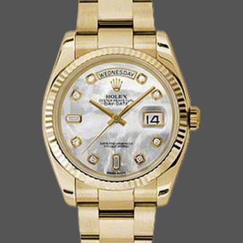 Rolex Day-Date 118238 MOP White Dial 36mm Unisex Watch (w15325834)