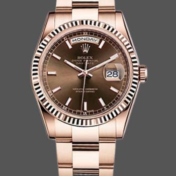 Rolex Day-Date 118235 Fluted Bezel Chocolate Dial 36mm Unisex Watch (w15325842)