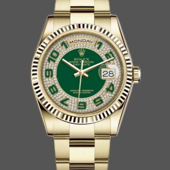 Rolex Day-Date 118238 Green Diamond Pave Dial 36mm Unisex Watch (w15325843)