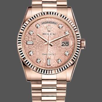 Rolex Day-Date 118235 Everose Gold Pink Jubilee dial 36mm Lady Watch (w15325845)