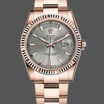 Rolex Day-Date 118235 Rhodium Grey Dial 36mm Unisex Watch (w15325850)