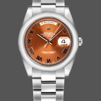 Rolex Day-Date 118209 White Gold Copper Brown Dial 36mm Unisex Watch (w15325851)