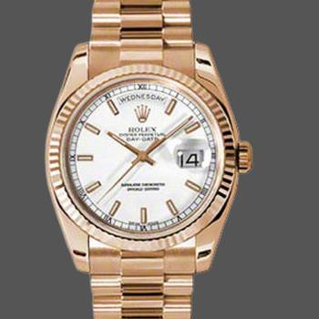 Rolex Day-Date 118235 White Dial 36mm Unisex Watch (w15325853)