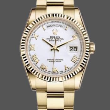 Rolex Day-Date 118238 White Roman numeral dial 36mm Unisex Watch (w15325854)