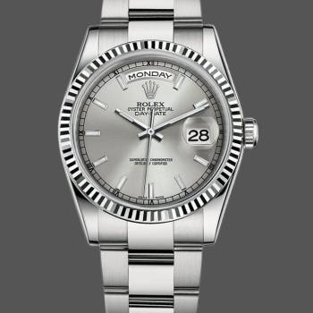 Rolex Day-Date 118239 White Gold Silver dial 36mm Unisex Watch (w15325856)