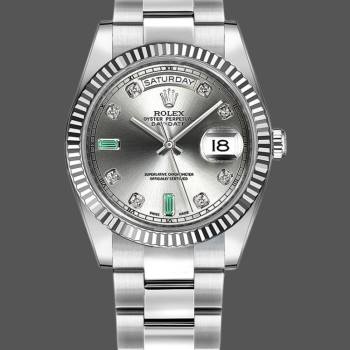 Rolex Day-Date 118239 Rhodium grey Dial white gold 36mm Unisex Watch (w15325857)