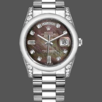 Rolex Day-Date 118296 Platinum MOP Dial Diamond 36mm Unisex Watch (w15325861)