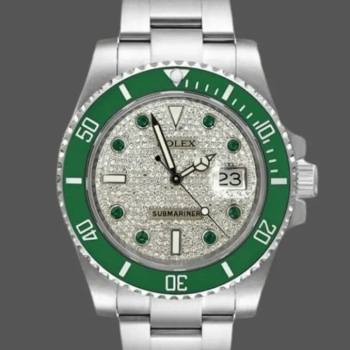 Rolex Submariner 116610 Diamond Paved Dial Automatic 40mm Mens Watch (w15325869)
